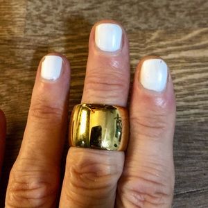 New Kristin Caviler Gold Tube Ring (sz 7)